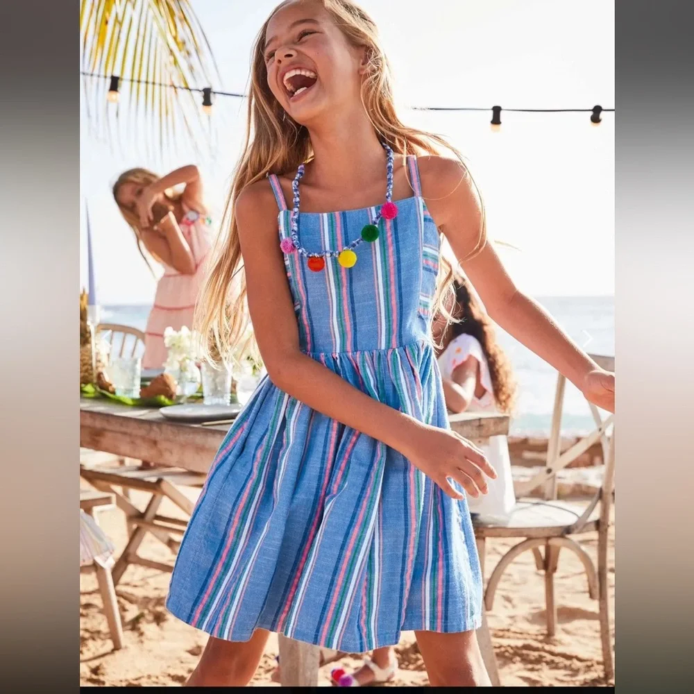 Boden Colorful Striped Kids Dress - size 15y - Picture 1 of 5